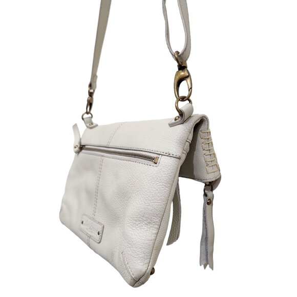Lucky Brand Creamy White Real Leather Foldover Option Shoulder Crossbody Bag - Picture 3 of 11